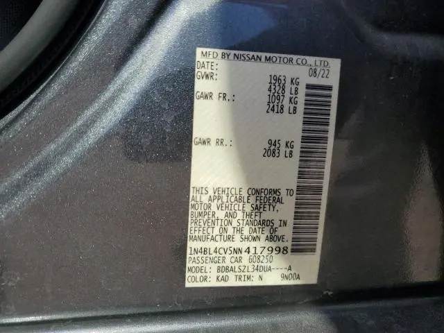 2022 NISSAN ALTIMA SR  