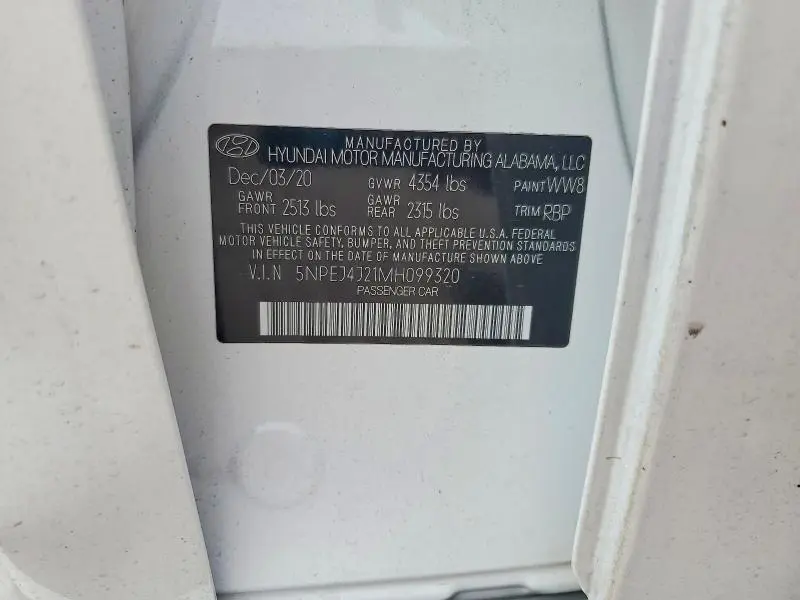 2021 HYUNDAI SONATA SEL PLUS  