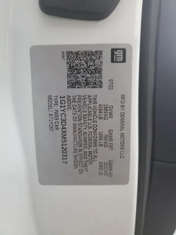 2021 CHEVROLET CORVETTE STINGRAY 3LT  