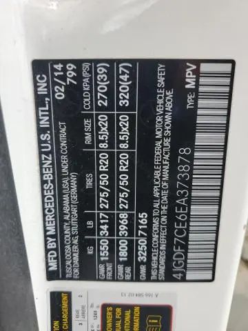 2014 MERCEDES-BENZ GL 450 4MATIC  