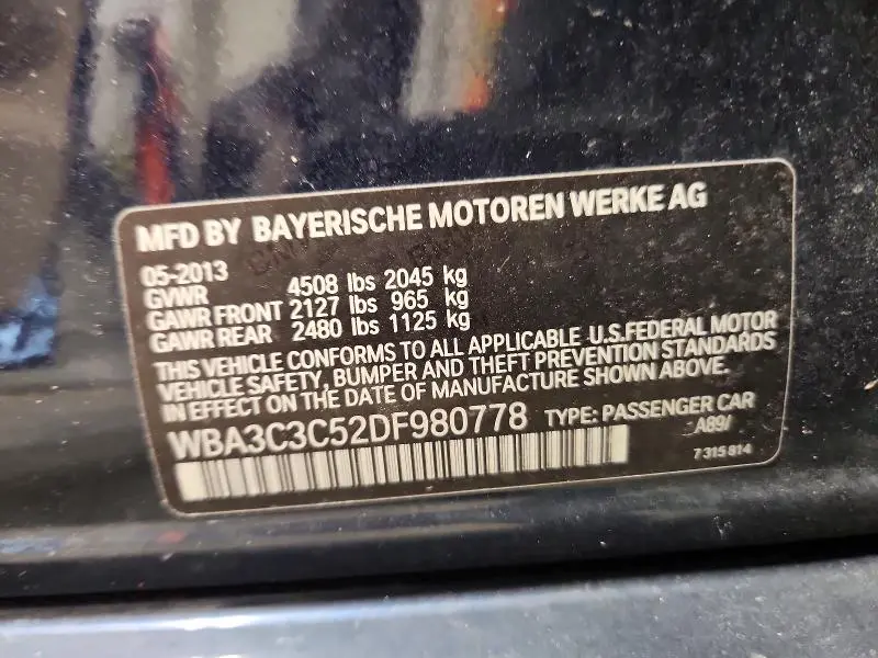 2013 BMW 320 I XDRIVE  
