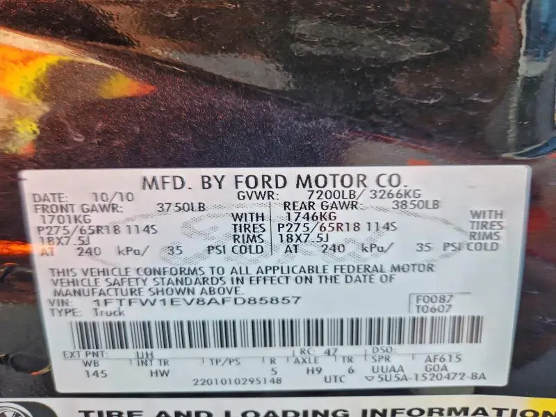 2010 FORD F150 SUPERCREW  