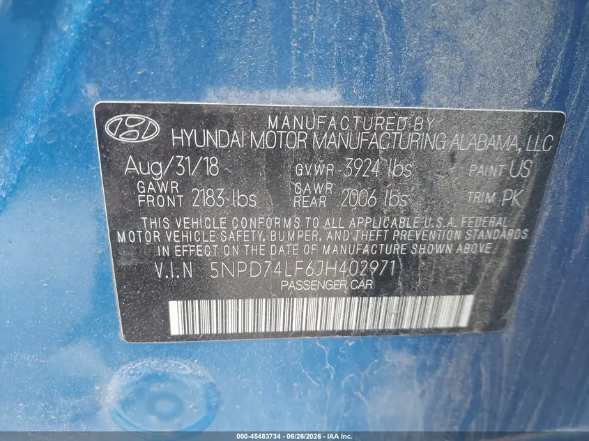 2018 HYUNDAI ELANTRA SE