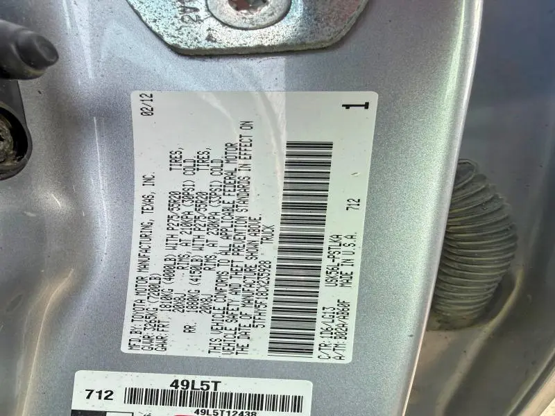 2012 TOYOTA TUNDRA LIMITED  