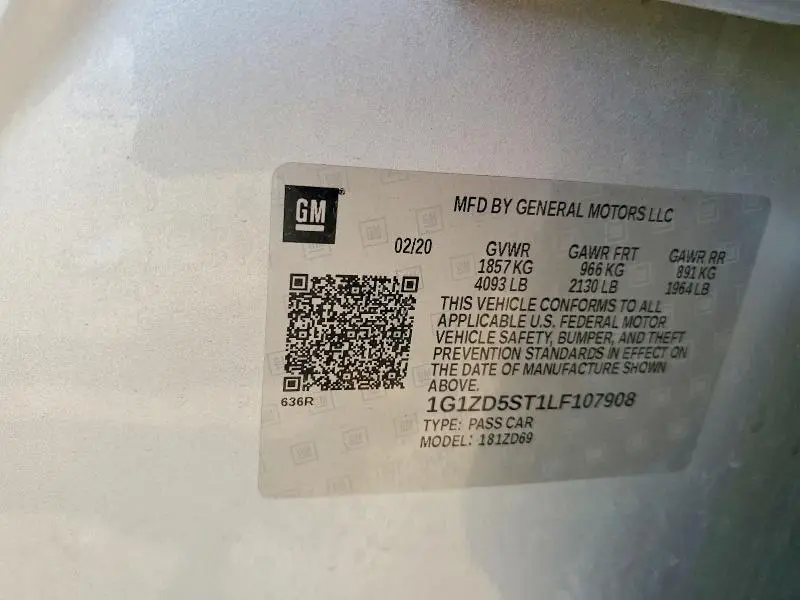 2020 CHEVROLET MALIBU LT  