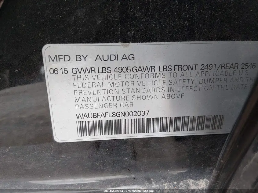2016 AUDI A4 PREMIUM
