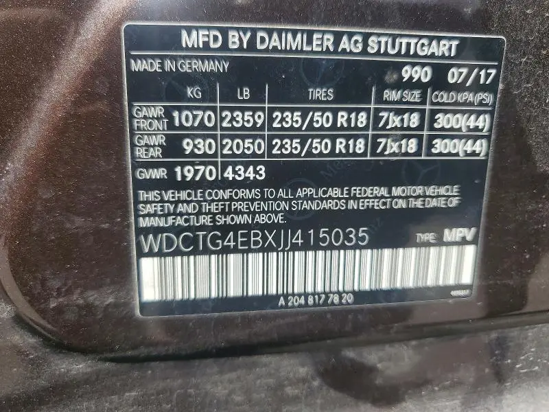 2018 MERCEDES-BENZ GLA 250  