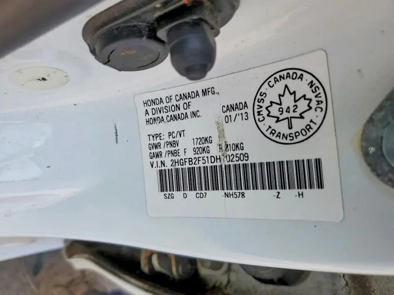 2013 HONDA CIVIC LX  