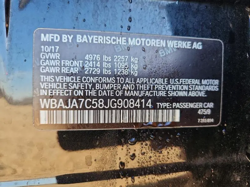2018 BMW 530 XI  