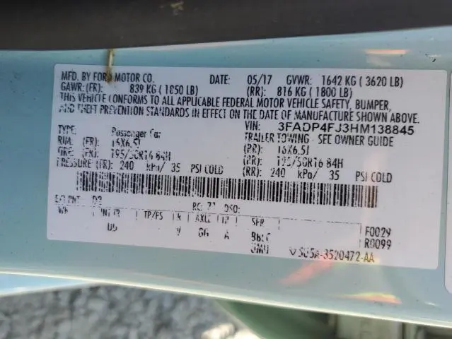 2017 FORD FIESTA TITANIUM  