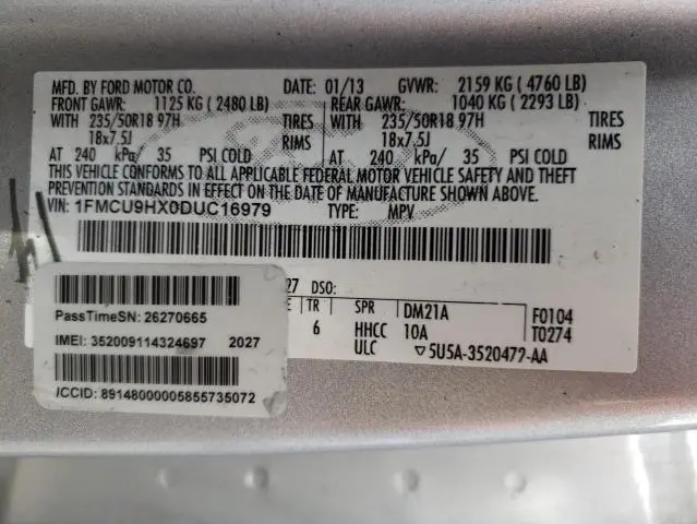 2013 FORD ESCAPE SEL  