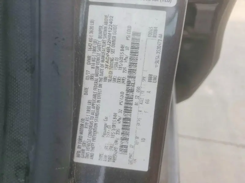 2017 FORD FIESTA SE  