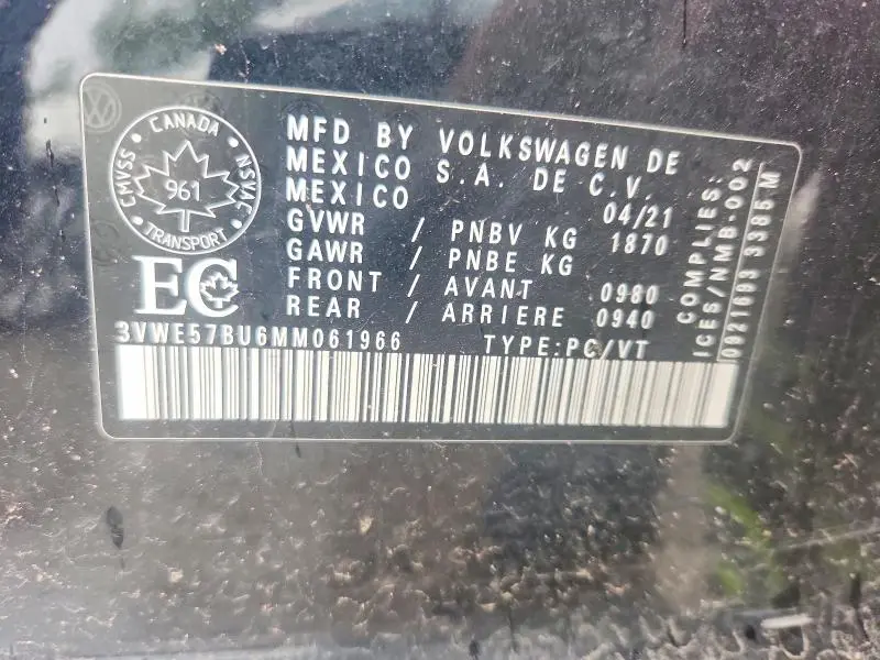 2021 VOLKSWAGEN JETTA SEL  