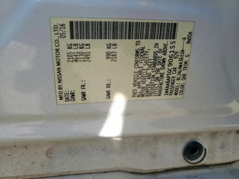 2016 NISSAN MAXIMA PLATINUM  