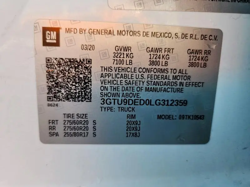 2020 GMC SIERRA K1500 SLT  