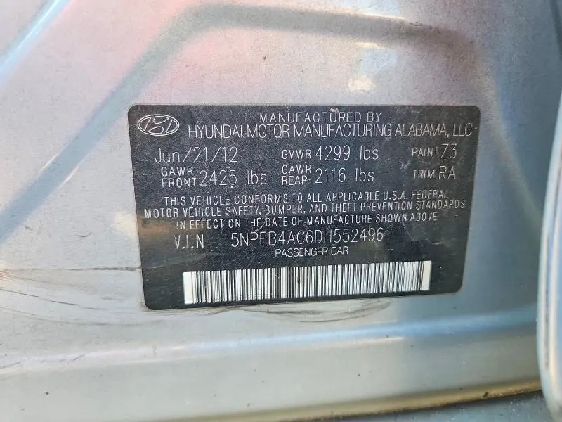 2013 HYUNDAI SONATA GLS  