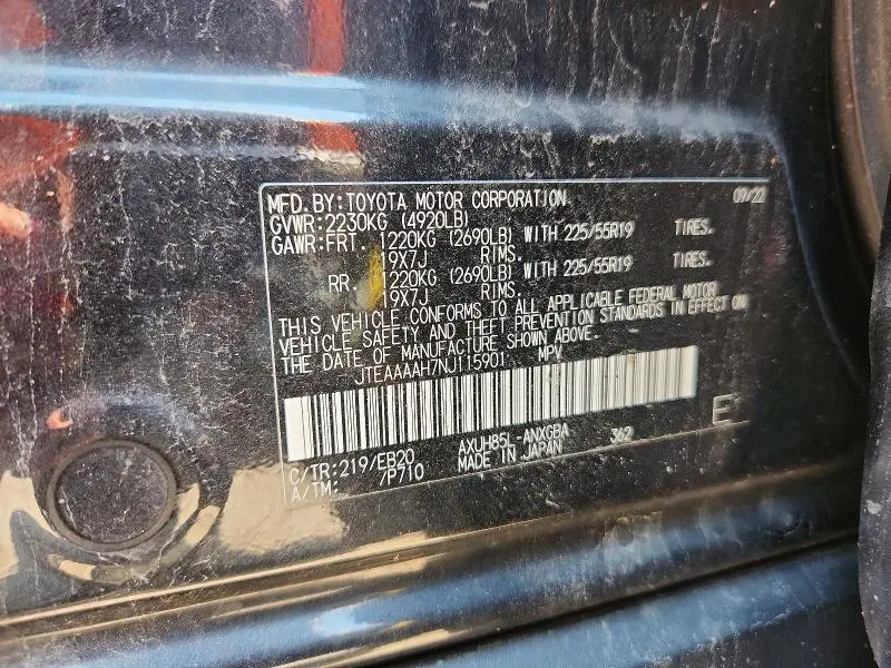 2022 TOYOTA VENZA XLE  