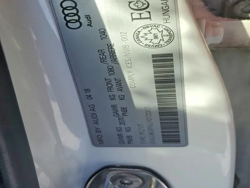 2018 AUDI A3 PREMIUM PLUS  