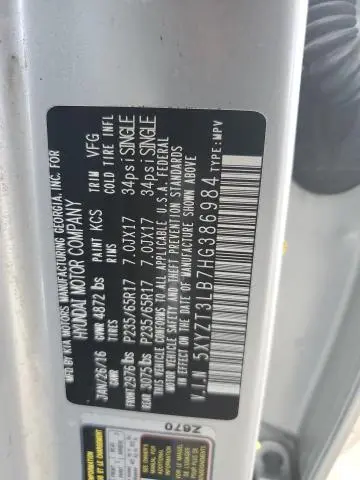 2017 HYUNDAI SANTA FE SPORT   