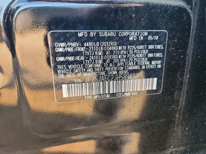 2018 SUBARU FORESTER 2.5I PREMIUM  