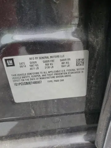 2014 CHEVROLET CRUZE LT