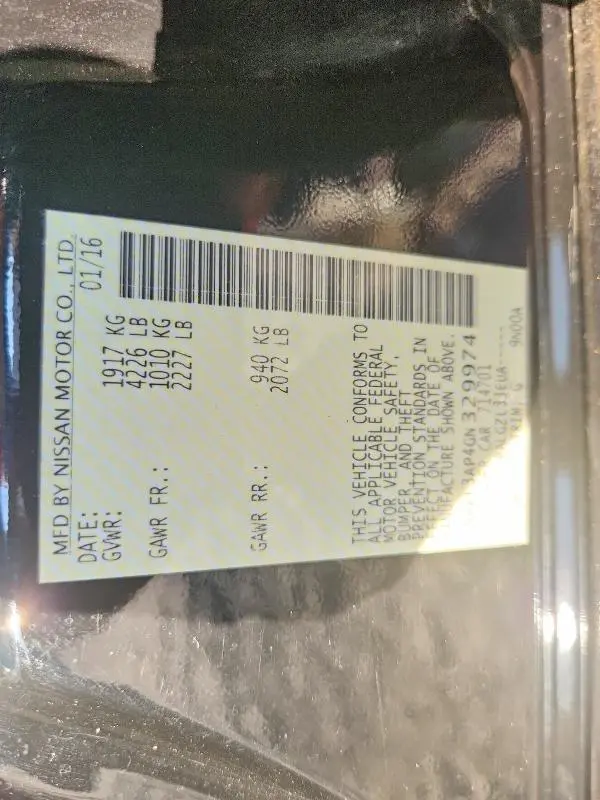 2016 NISSAN ALTIMA 2.5 S  