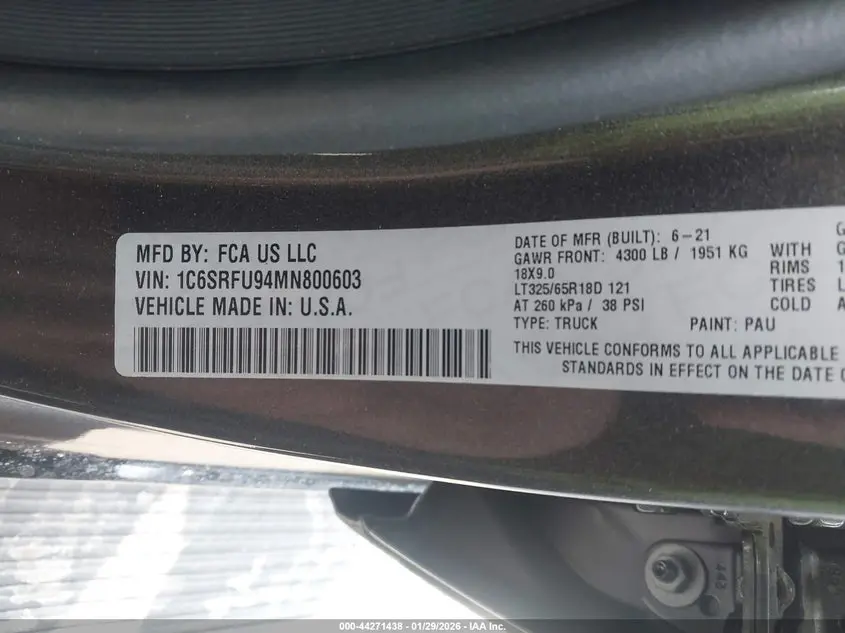 2021 RAM 1500 TRX  4X4 5'7 BOX