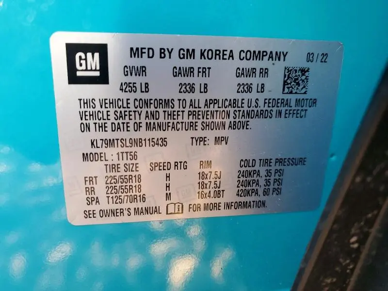 2022 CHEVROLET TRAILBLAZER RS  