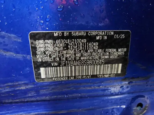 2025 SUBARU WRX PREMIUM  