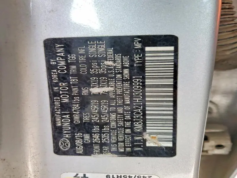 2017 HYUNDAI TUCSON LIMITED  