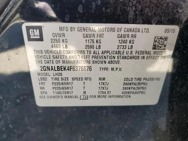 2015 CHEVROLET EQUINOX LT  