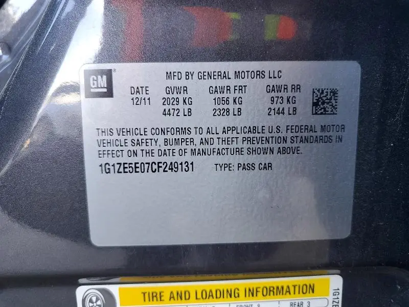 2012 CHEVROLET MALIBU LTZ  