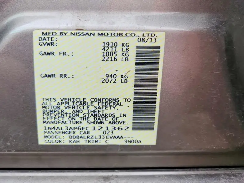 2014 NISSAN ALTIMA 2.5  