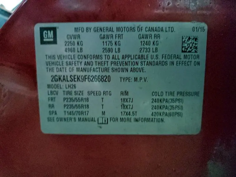 2015 GMC TERRAIN SLT  