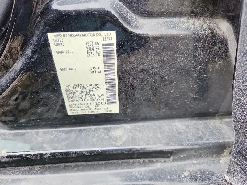 2019 NISSAN ALTIMA 2.5 SV  