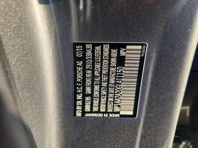 2016 PORSCHE CAYENNE   