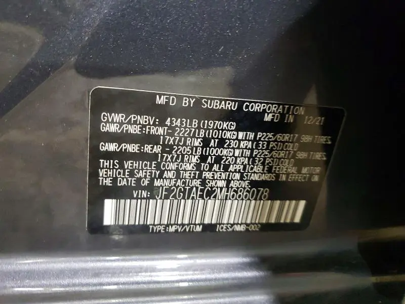 2021 SUBARU CROSSTREK PREMIUM  