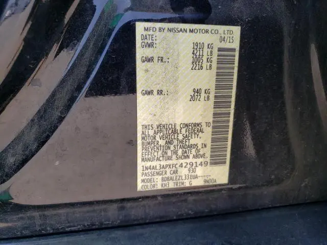 2015 NISSAN ALTIMA 2.5  