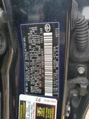 2015 TOYOTA CAMRY LE  