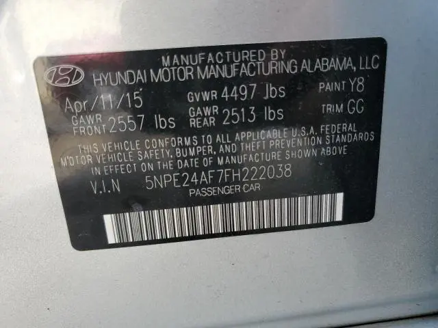 2015 HYUNDAI SONATA SE  