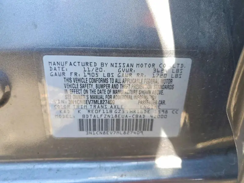 2021 NISSAN VERSA SV  