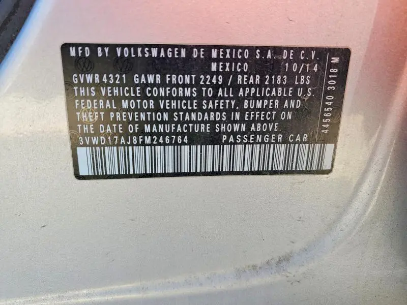 2015 VOLKSWAGEN JETTA SE  