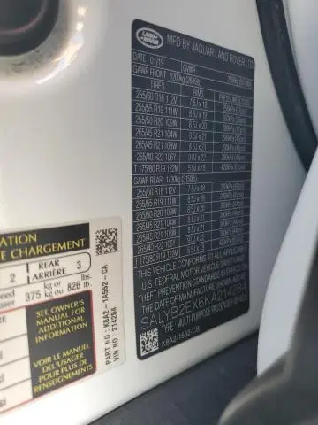 2019 LAND ROVER RANGE ROVER VELAR S  