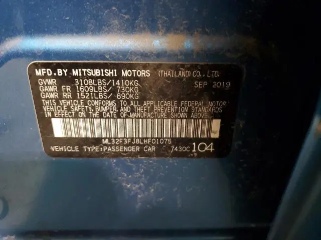 2020 MITSUBISHI MIRAGE G4 ES