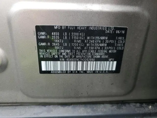 2017 SUBARU OUTBACK 3.6R LIMITED  