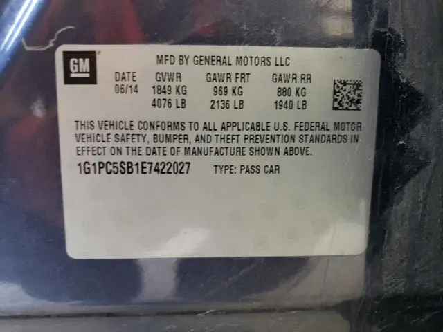 2014 CHEVROLET CRUZE LT  