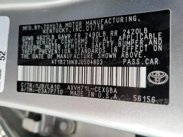 2018 TOYOTA CAMRY HYBRID  