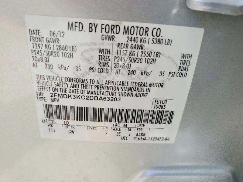 2013 FORD EDGE LIMITED  