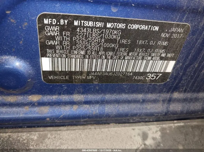 2018 MITSUBISHI OUTLANDER SPORT 2.0 ES