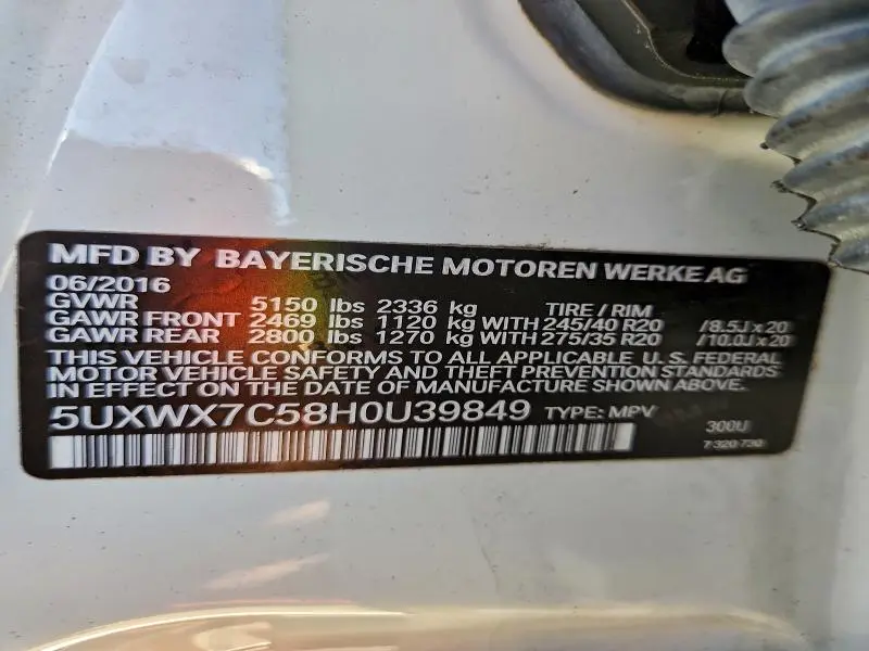 2017 BMW X3 XDRIVE35I  